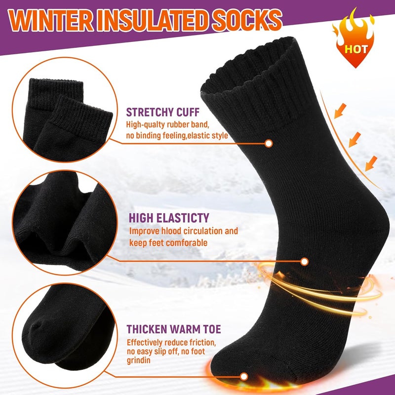 AMENLAN Store Women Heated Socks Ski Winter Thermal Hiking Snowboarding Thick Boot Insulated Socks 3 Pairs - Image 4